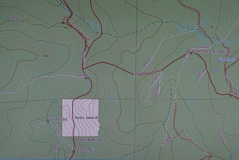 Now this is the view of the above National Forest land with onXmaps HUNT software on a Garmin GPS.
